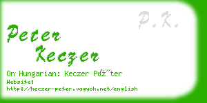 peter keczer business card